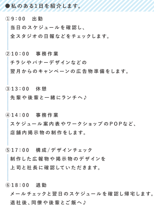 私のある1日を紹介します。